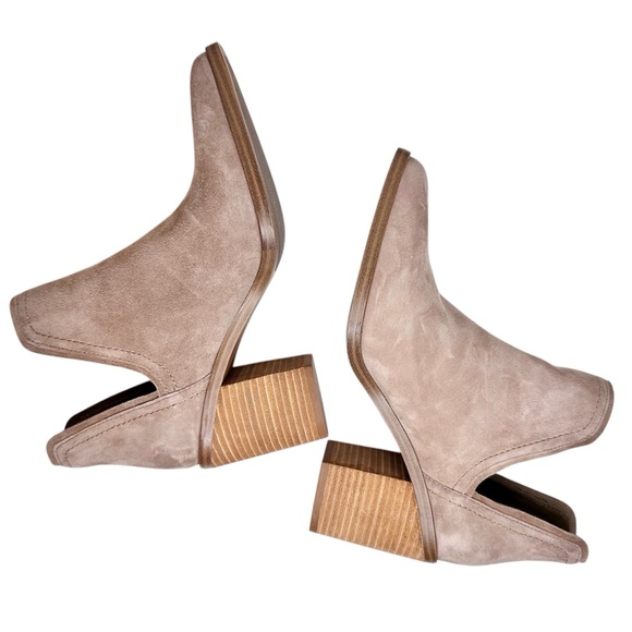 Steve Madden NEW Havannah Pointed Toe Cut-Out Booties Taupe Suede - Picture 10 of 16